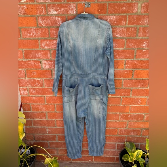 Sandrine Rose x Free People indigo striped jumpsuit - Picture 2 of 7